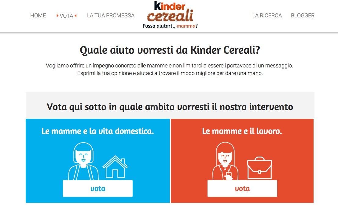 Kinder: è on-line la piattaforma Posso aiutarti, mamma?