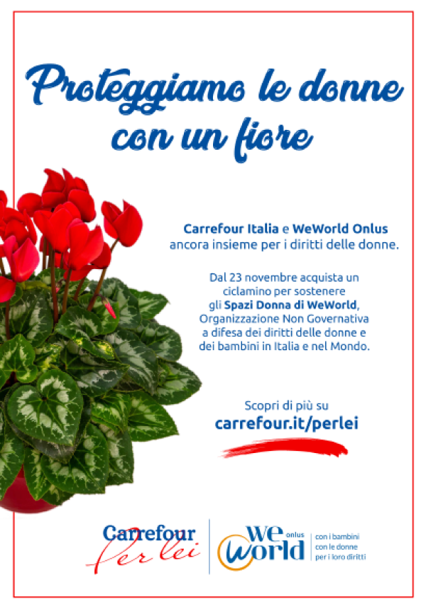 Carrefour e WeWorld insieme contro la violenza sulle donne