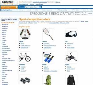 Il sito web di Amazon apre il negozio dedicato agli sportivi