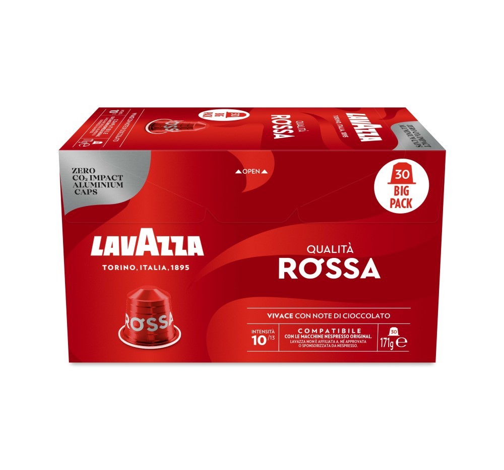 80 Capsule Lavazza Compatibili Nespresso Alluminio Qualità Rossa