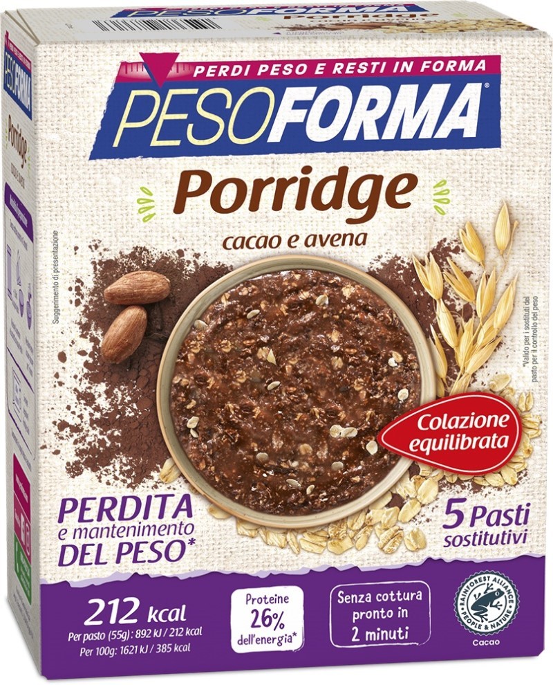 Pesoforma presenta Porridge cacao e avena