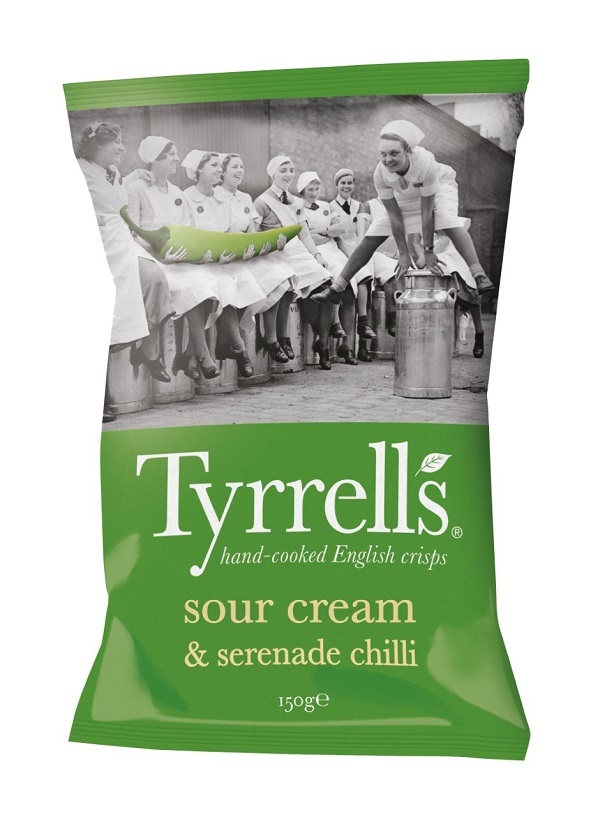 Tyrrells lancia le patatine Sour Cream and serenade Chilli