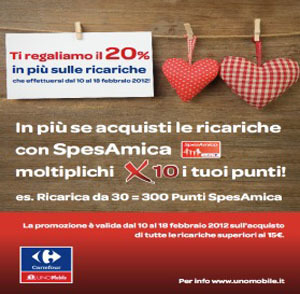 Carrefour UnoMobile festeggia San Valentino con una nuova promozione