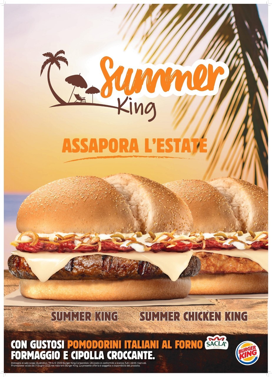 ​Burger King lancia i summer king con pomodori al forno