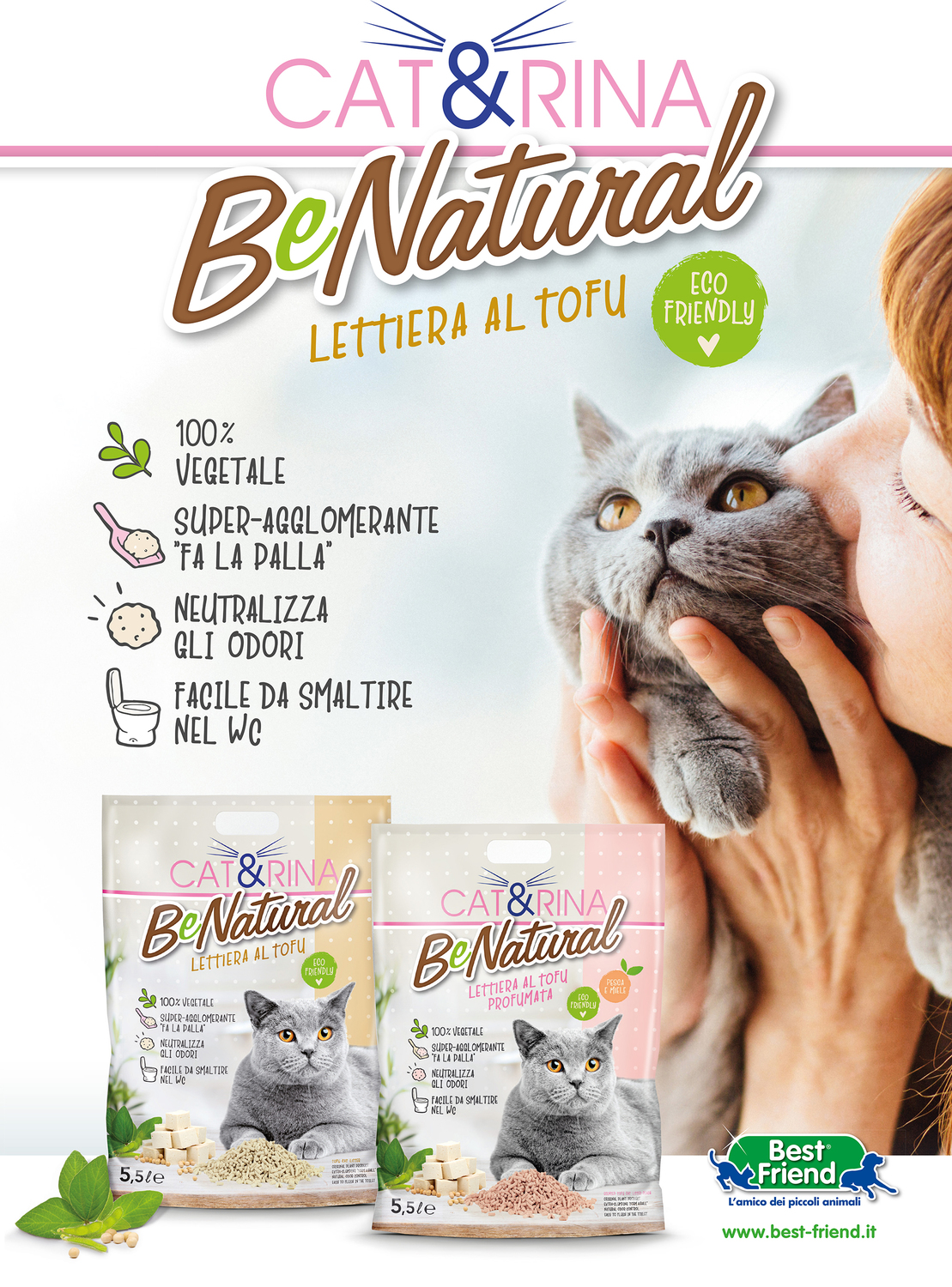 Cat&Rina BeNatural: la lettiera al tofu eco-friendly