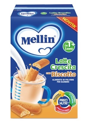 Mellin presenta Latte Crescita con Biscotto