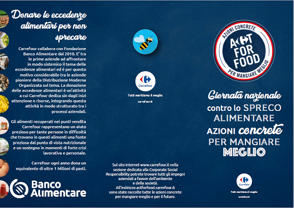 Carrefour Italia celebra la Giornata nazionale contro lo spreco alimentare con iniziative sul territorio 