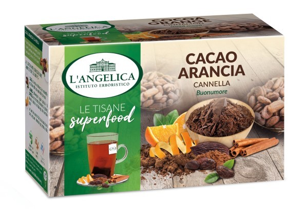 L'Angelica propone la nuova tisana calda Superfood cacao, arancia e cannella