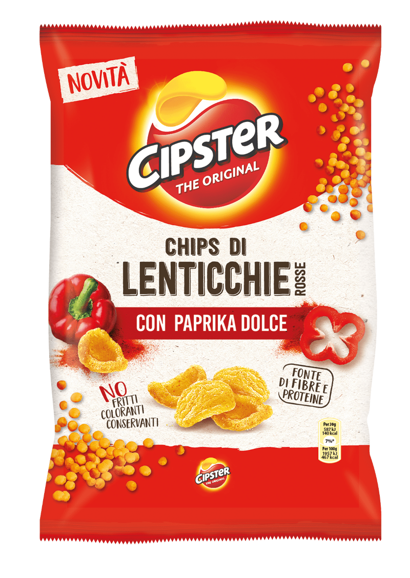 ​Cipster lancia chips di lenticchie rosse 
