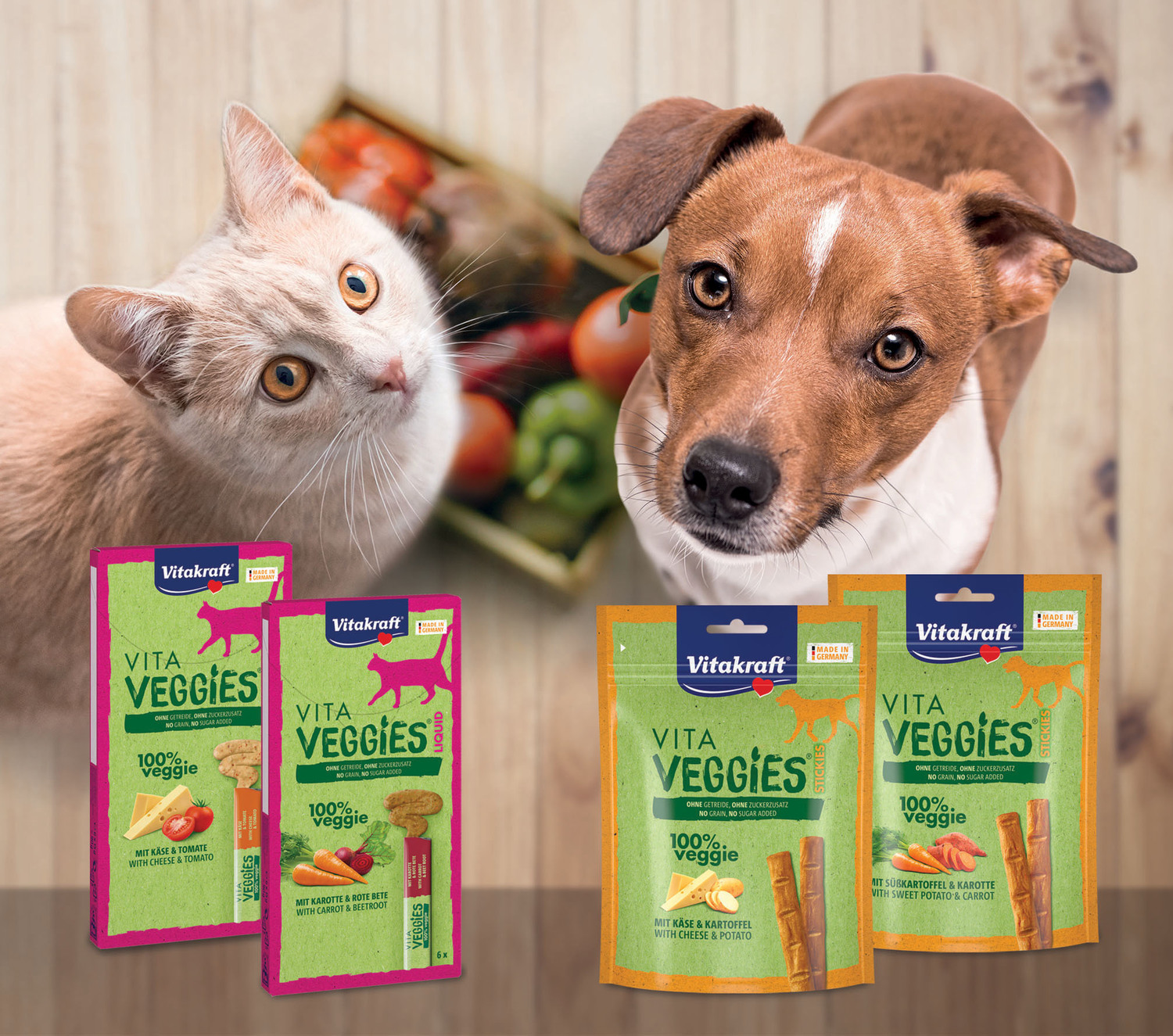Vita Veggies, snack 100% vegetariani per cani e gatti