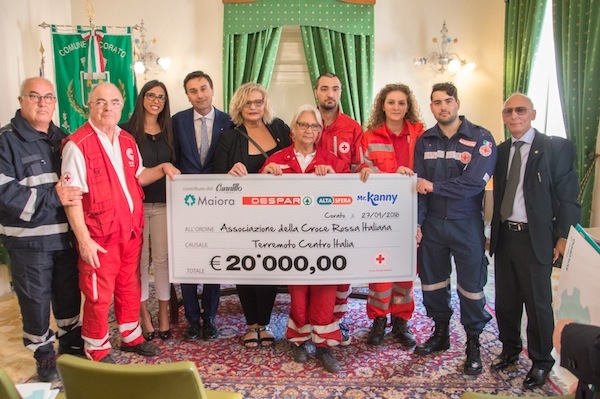 Despar consegna un assegno da 20.000€ alla Croce Rossa Italiana