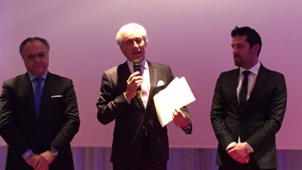 Nello Alba di Oranfrizer e Giuliano Cannella dei supermercati Alì, si aggiudicano il Premio Ortofrutta D'Italia di CSO.