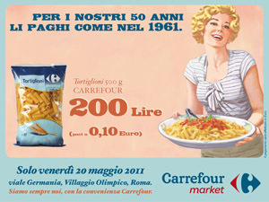 Carrefour riporta i prezzi al 1961