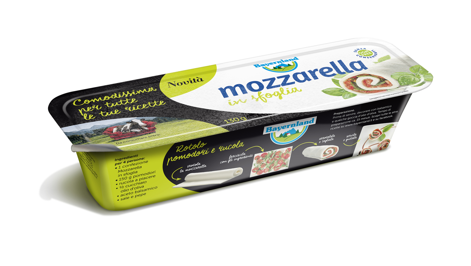 Mozzarella in sfoglia di Bayernland: un formato unico, per un prodotto versatile e genuino