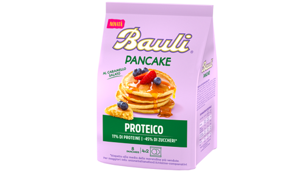 Bauli propone il Pancake proteico al caramello salato 