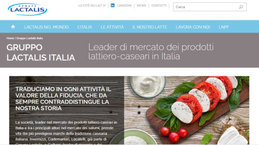 ​Lactalis è la prima industria agroalimentare del paese