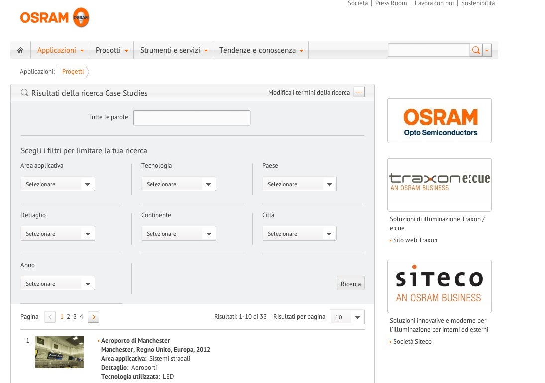 Osram Italia rinnova il sito web